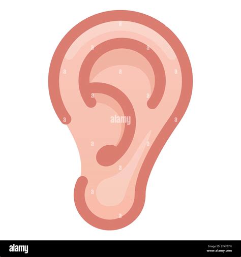 Human Ear Organ Flat Illustration Icon Vector Stock Vector Image And Art