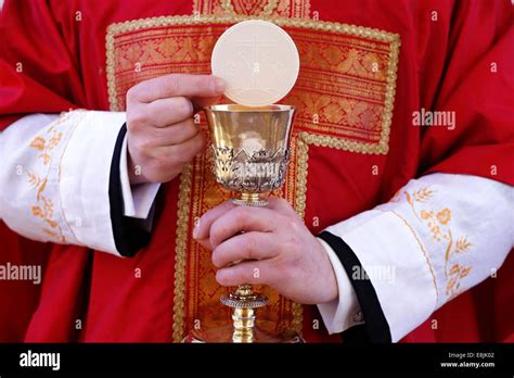 Catholic Mass Celebration Of The Eucharist Stock Photo Alamy