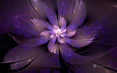 Purple Blossom Fractal Art Beautiful Artwork Blossom