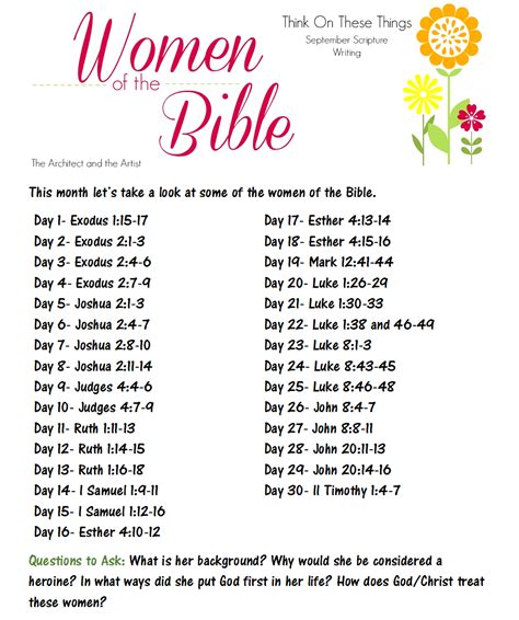 30 Day Women Of The Bible Scripture Study Artofit