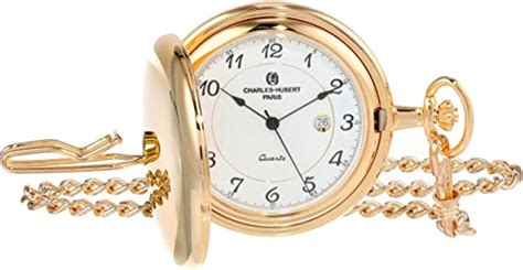 Charles Hubert Paris Gold Plated Quartz Pocket Watch