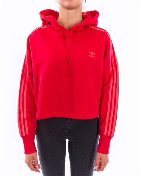 Adidas Originals Cropped Hoodie Ej9345 Red Kläder Footish
