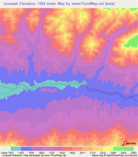 Created by dacaar from dacaar.org. Elevation of Junawah,Afghanistan Elevation Map, Topography, Contour
