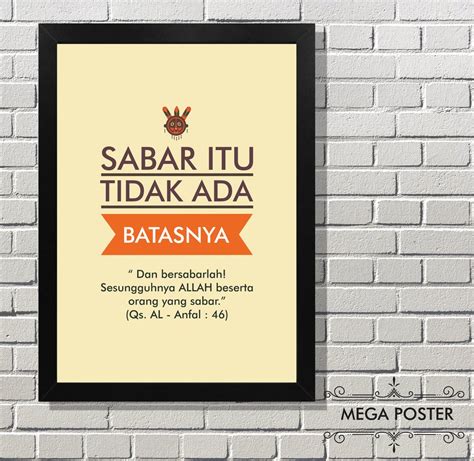 Jual Poster Motivasi Sabar Tidak Ada Batasnya Frame Bingkai Hiasan Dinding Di Lapak Mega