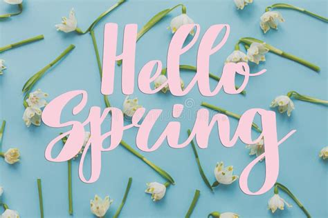 Hello Spring Floral Greeting Card Handwritten Greetings On Many White