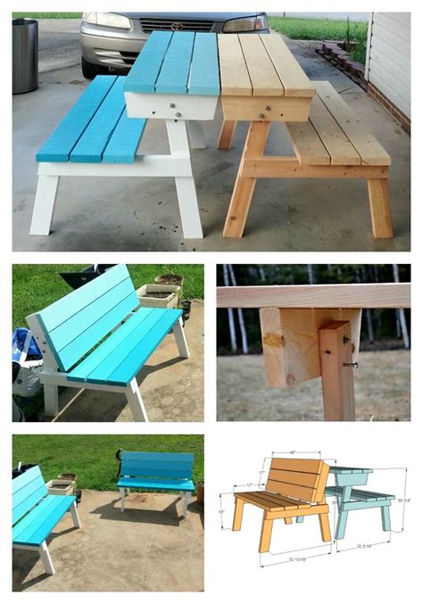 Build A Picnic Table That Converts To Benches Free And Easy Diy