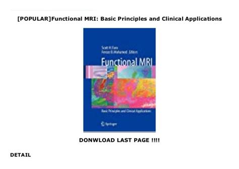 Popular Functional Mri Basic Principles And Clinical Applications