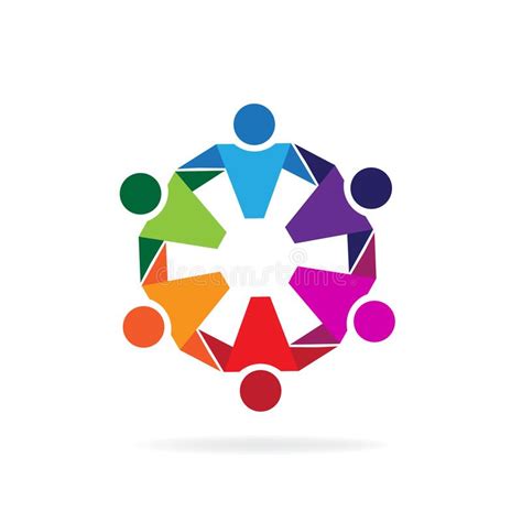 Teamwork Hugging Business People Logo Icon Vector Image Stock Vector