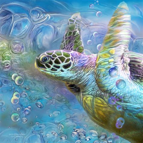 Sea Turtle Spirit Of Serendipity Mixed Media By Carol Cavalaris Pixels