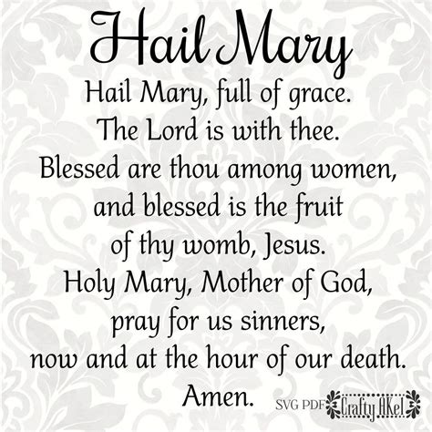 Hail Mary Prayer Catholic Praying The Rosary Catholic Catholic