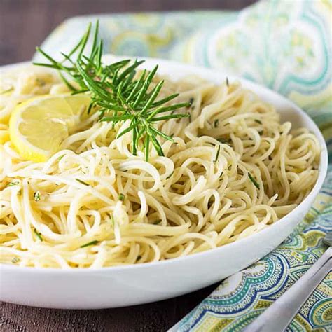 Buttery Angel Hair Pasta With The Flavors Of Lemon Garlic And Rosemary