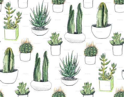 Watercolor Succulent Wallpaper At Getdrawings Free Download