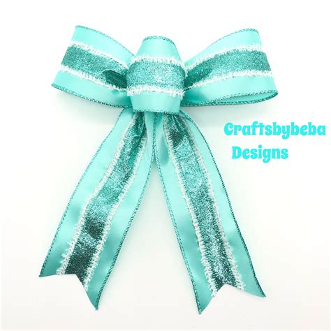 Teal Color Decorative Bow Aqua Colors Bows Turquoise Etsy