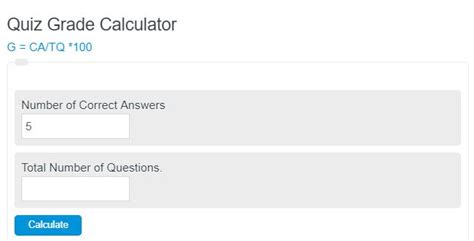 Quiz Grade Calculator Calculator Academy