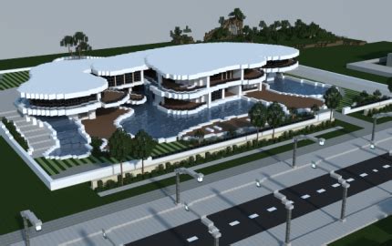 Plus download link a big minecraft house for download Modern mansion, creation #7012