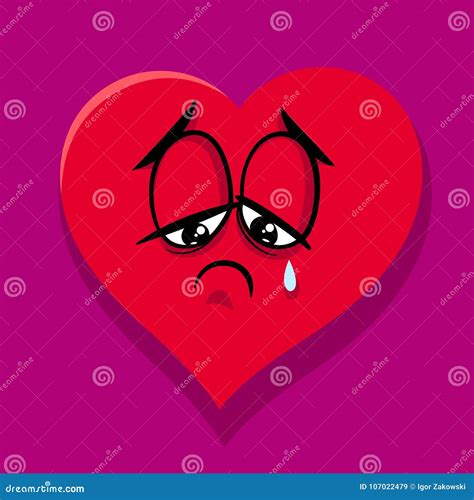 Sad Broken Heart Cartoon Illustration Stock Vector Illustration Of