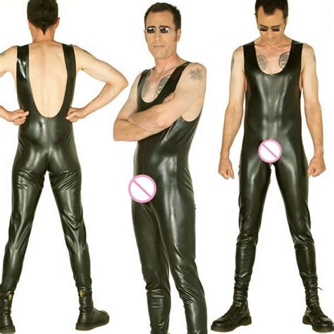 Latex Mens Sleeveless Catsuit Bakcless Rubber Latex