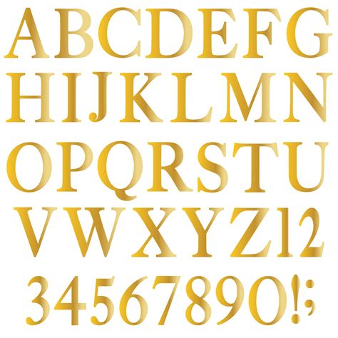Gold Serif Alphabet 476040 Vector Art At Vecteezy