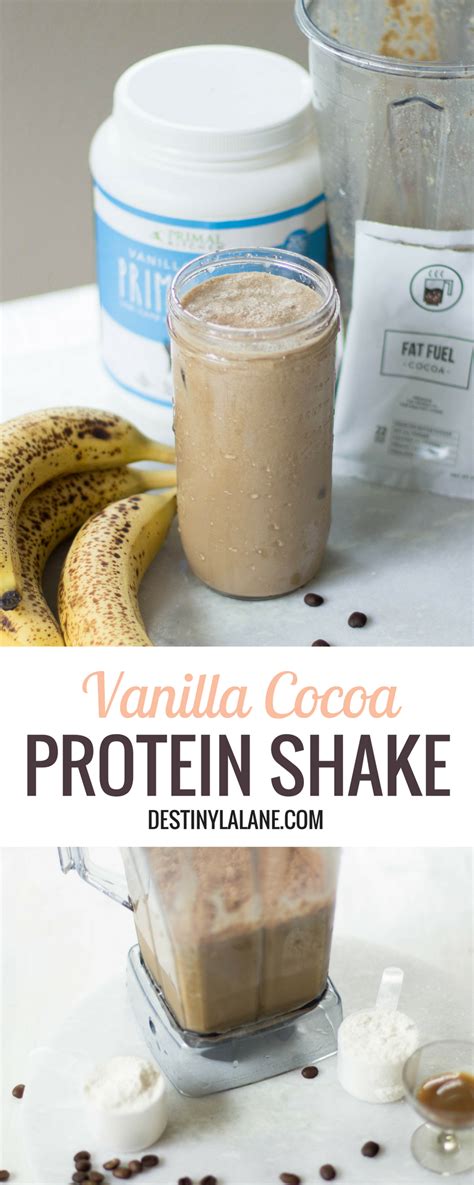 This chocolate peanut butter protein shake is my favorite meal replacement/protein shake that is delish and healthy! Vanilla Protein Cocoa Coffee Shake — Destiny Lalane ...