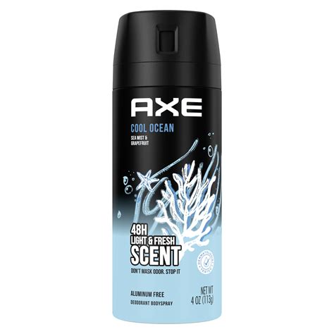Cool Ocean Deodorant Body Spray With Essential Oils Axe