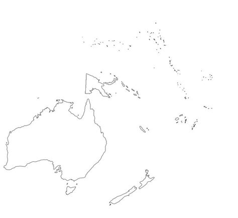 Mapa De Oceania Blanco Y Negro