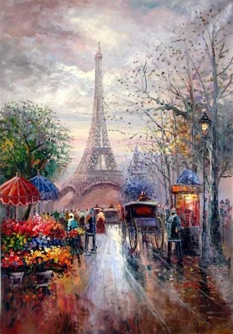 Paris France City Of Love And Lights Pintura De Torre Eiffel