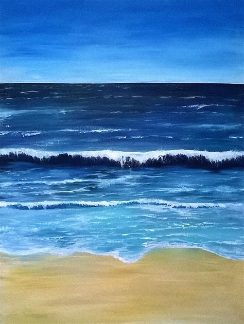 Original Acrylic By The Sea Waves Original Art Painting