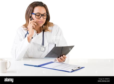 Female Doctor On The Doctors Office Stock Photo Alamy