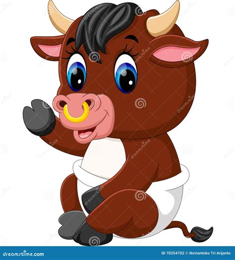 Cute Baby Bull Cartoon Stock Vector Illustration Of Cartoon 70354702