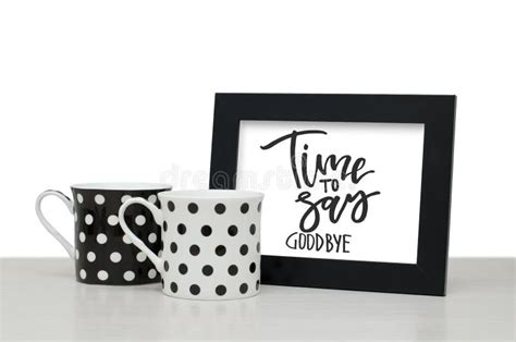 Time To Say Goodbye Handwritten Text Modern Calligraphy Stock Photo