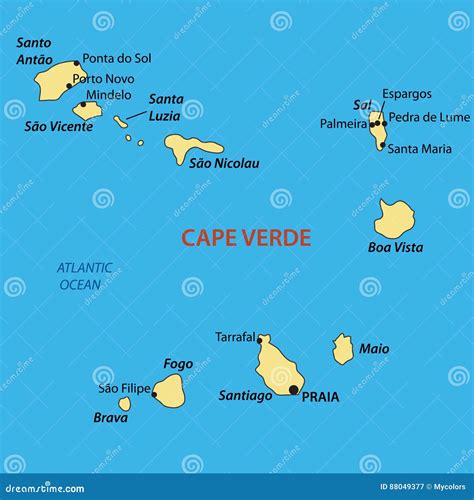 Mapa De Cabo Verde Portugal Cidades