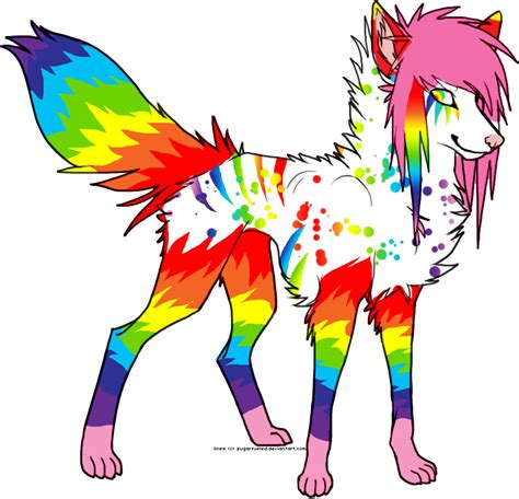 Rainbow Wolf Adopt By Animals Adoptables On Deviantart