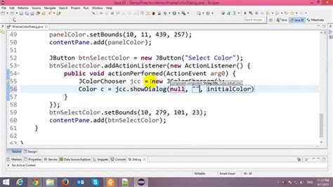 Color Chooser Dialog In Java Swing Application Youtube