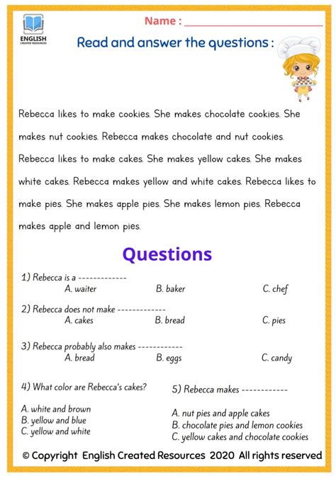 Free Printable Second Grade Reading Comprehension Worksheets K5