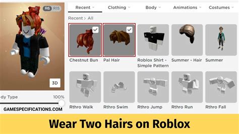 How To Wear Two Hairs On Roblox Game Specifications