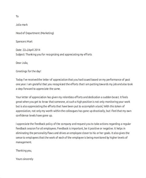 Thank You Letter Template For Appreciation Sample And