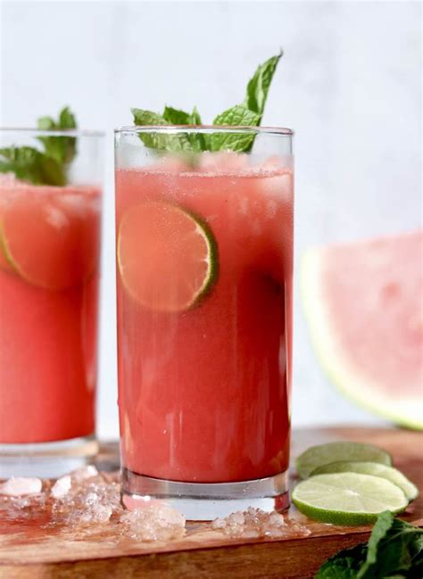 Easy Watermelon Mocktail Non Alcoholic Whole30 Cook At Home Mom