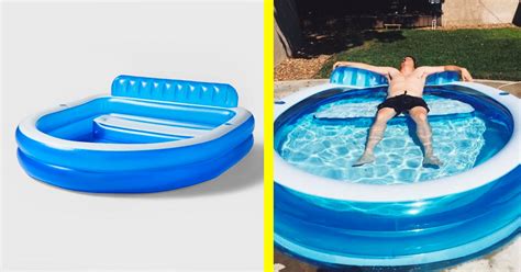 This Mini Inflatable Pool Has A Bench And Backrest And Is Perfect For