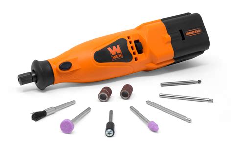 Wen 6v Two Speed Cordless Rotary Tool Kit With 10 Piece Accessory Set