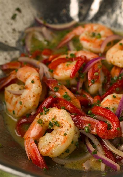 In a large bowl, combine the shrimp, lemon juice, oil, basil, and ¼ teaspoon each salt and pepper. Marinated Gulf Shrimp | Food recipes, Cooking recipes ...