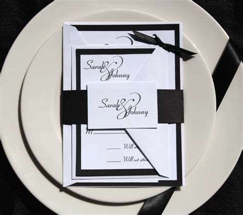 Items Similar To Elegant Formal Traditional Wedding Invitations Black And White Wedding