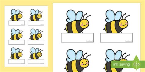 Editable Busy Bee Name Cut Outs Teacher Made Twinkl