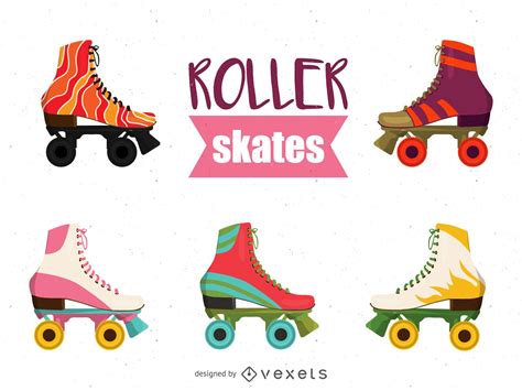 Set Of Roller Skates Illustration Vector Download