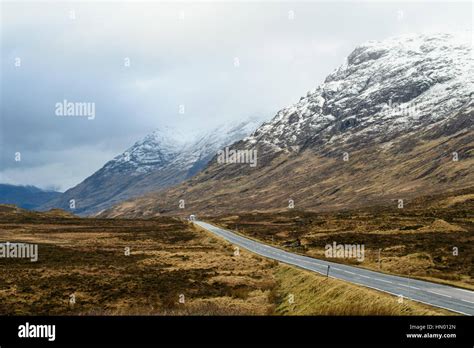 Top End Of The Glencoe Pass The Highlands Scotland Britain Stock