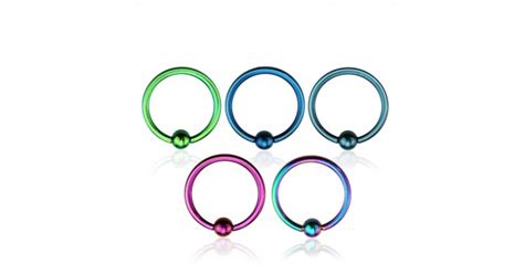 Color Pvd Plated 316l Surgical Steel Captive Bead Ring 16ga