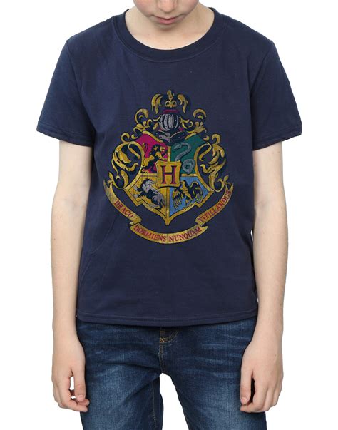 Harry Potter Boys Hogwarts Distressed Crest T Shirt Ebay