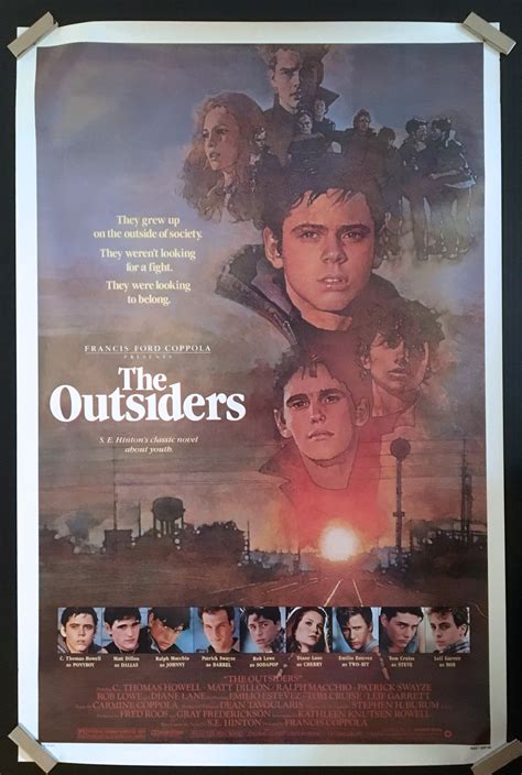 The Outsiders 1982 Artwork Version Original Movie Poster C9 Nm