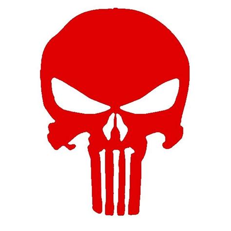 Punisher 10 Inch Red Skull Sticker