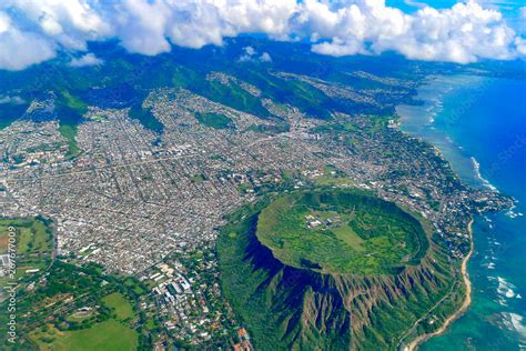 Diamond Head Oahu Aerial View Stock Photo Adobe Stock