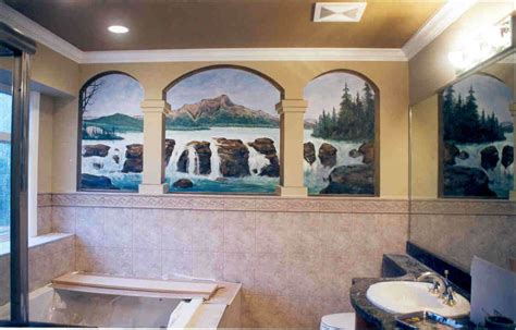 This bathroom mural is beautiful! 25 wonderful ideas and pictures ceramic tile murals for ...